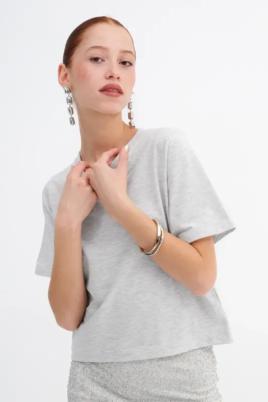 Crew Neck Basic T-shirt P1002-e8 - ADDAX