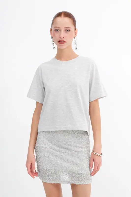 Crew Neck Basic T-shirt P1002-e8 - 2