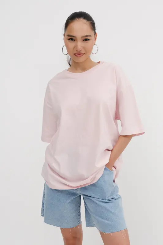 Crew Neck Basic T-shirt P10111-D7-Lotus - 4