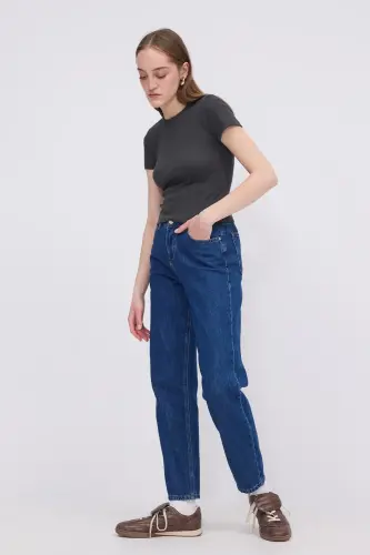 Crew Neck Basic T-shirt P13343-u6 - Anthracite - 1