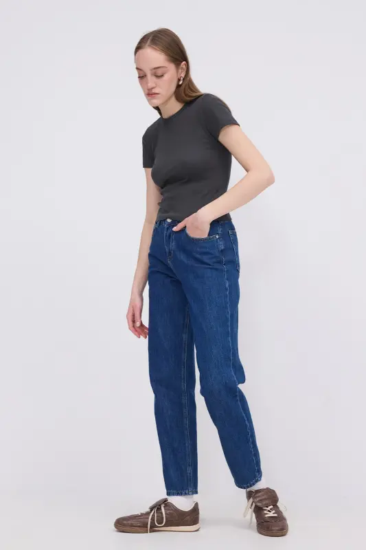 Crew Neck Basic T-shirt P13343-u6 - Anthracite - 1