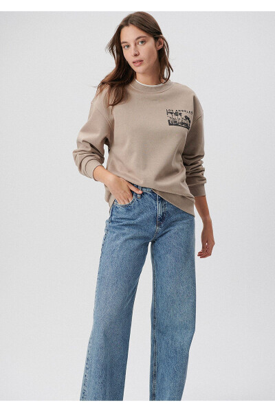 Crew Neck Beige Sweatshirt 1S10019-70364 - 20