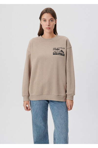 Crew Neck Beige Sweatshirt 1S10019-70364 - 21