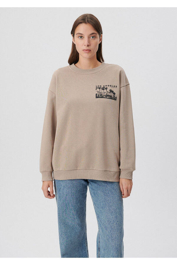 Crew Neck Beige Sweatshirt 1S10019-70364 - 9