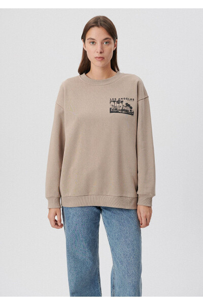 Crew Neck Beige Sweatshirt 1S10019-70364 - 3