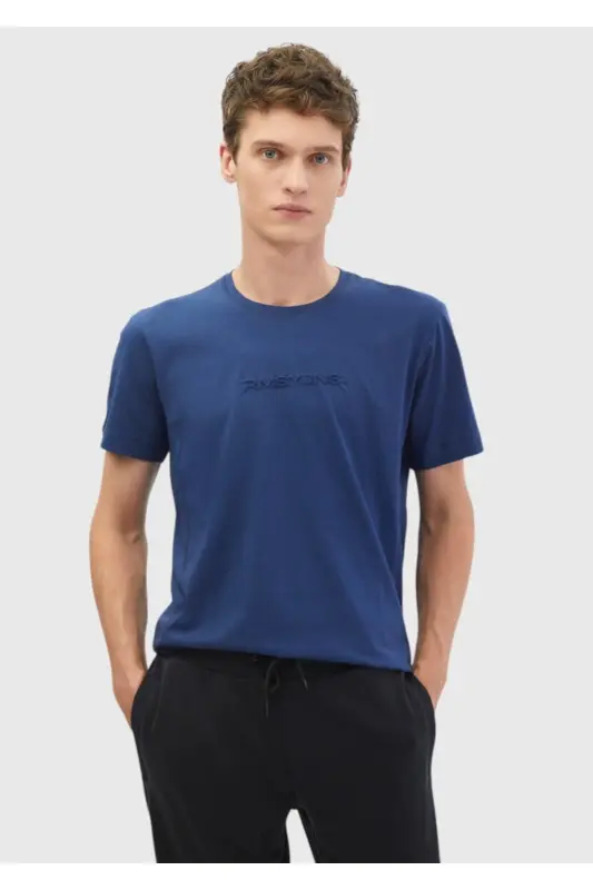 Crew Neck Bike Print 100% Cotton T-Shirt - RAMSEY