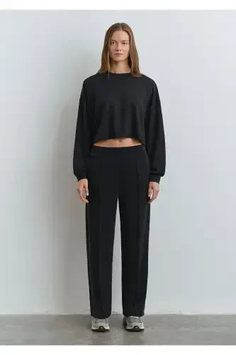 Crew Neck Black Sweatshirt 1s10061-900-Black - MAVI (1)