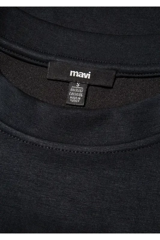 Crew Neck Black Sweatshirt 1s10061-900-Black - 7