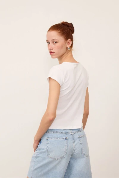 Crew Neck Cherry Print Short Sleeve T-shirt P1575-r12 - 5