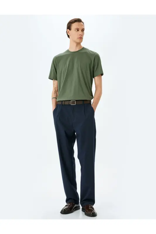 Crew Neck Cotton Regular Fit Short Sleeve Basic - 1
