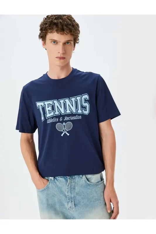 Crew Neck Cotton Regular Fit Short Sleeve Slogan - 1