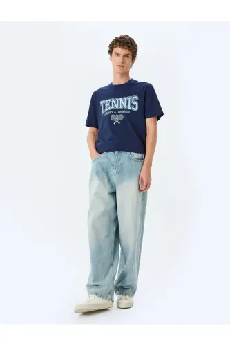 Crew Neck Cotton Regular Fit Short Sleeve Slogan - KOTON (1)