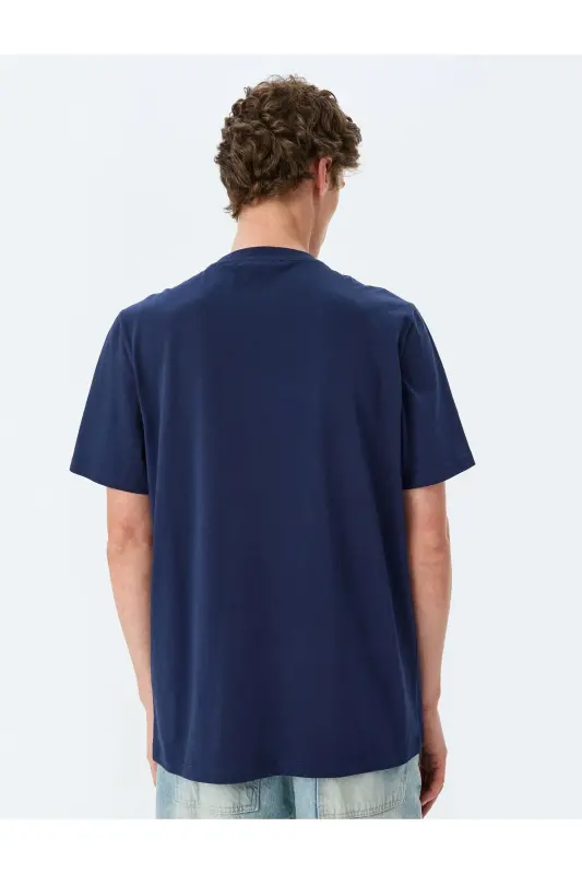 Crew Neck Cotton Regular Fit Short Sleeve Slogan - 4