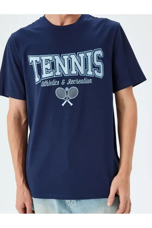 Crew Neck Cotton Regular Fit Short Sleeve Slogan - 5