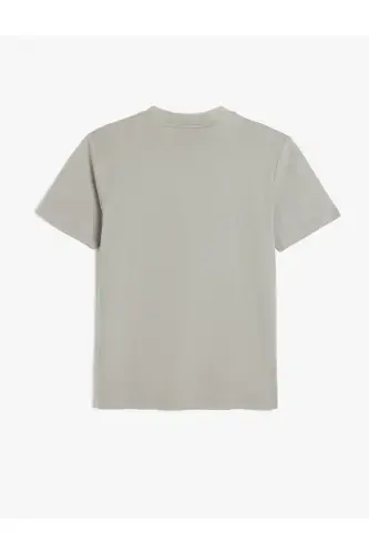 Crew Neck Cotton Short Sleeve Basic Slim Fit Tee - 2