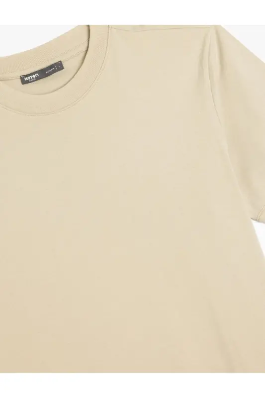 Crew Neck Cotton Short Sleeve Basic Slim Fit Tee - 3