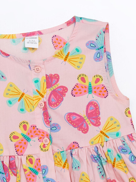 Crew Neck Floral Poplin Baby Girl Dress-Pink - LC WAIKIKI (1)