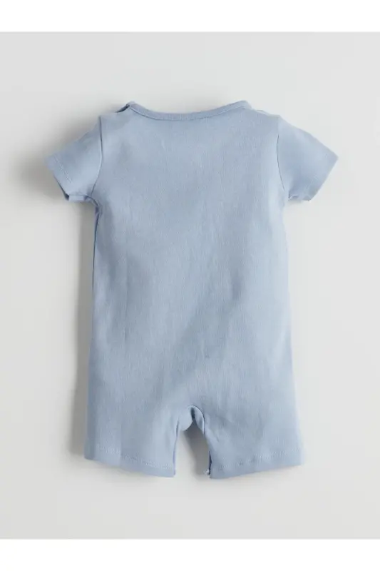 Crew Neck Giraffe Print Baby Boy Jumpsuit - 3