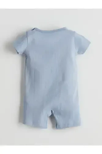 Crew Neck Giraffe Print Baby Boy Jumpsuit - 3