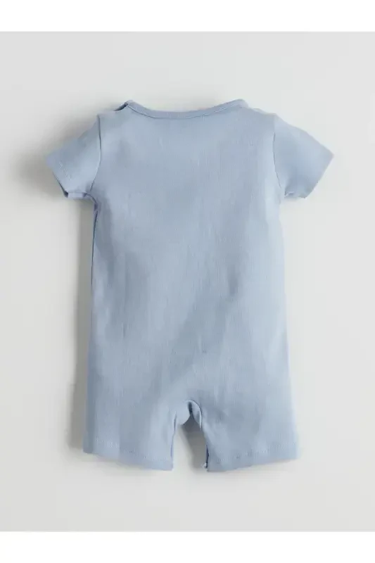 Crew Neck Giraffe Print Baby Boy Jumpsuit - 3