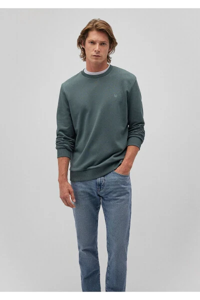 Crew Neck Green Basic Sweatshirt 065751-71577 - MAVI