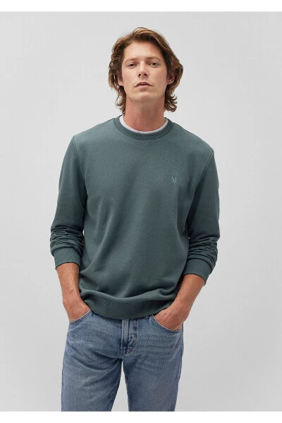 Crew Neck Green Basic Sweatshirt 065751-71577 - MAVI (1)