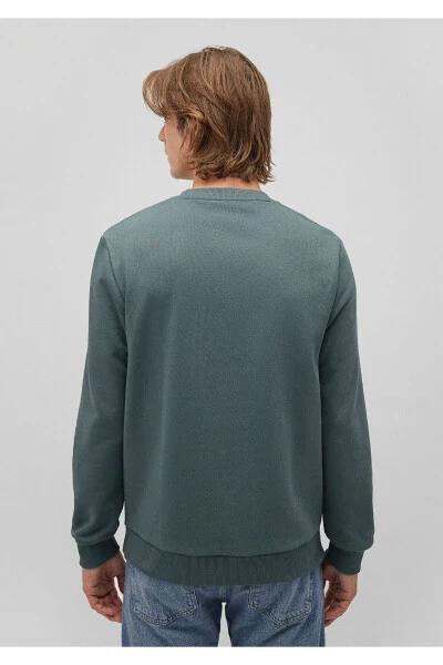 Crew Neck Green Basic Sweatshirt 065751-71577 - 4