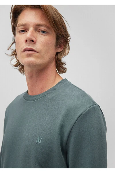 Crew Neck Green Basic Sweatshirt 065751-71577 - 5