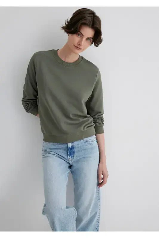 Crew Neck Green Sweatshirt 1S10183-70121-Gray - 1