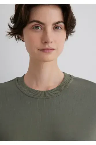 Crew Neck Green Sweatshirt 1S10183-70121-Gray - 7