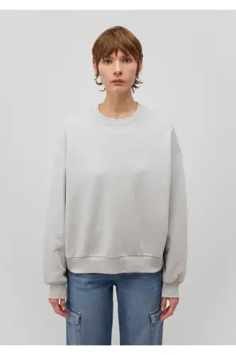 Crew Neck Grey Basic Sweatshirt 1611770-70074 - 3