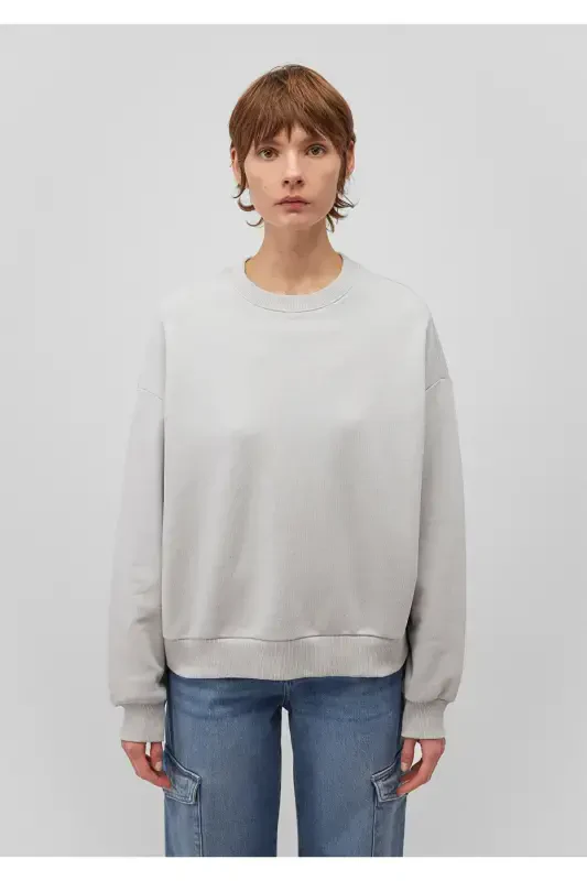 Crew Neck Grey Basic Sweatshirt 1611770-70074 - 3