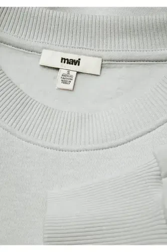 Crew Neck Grey Basic Sweatshirt 1611770-70074 - 6