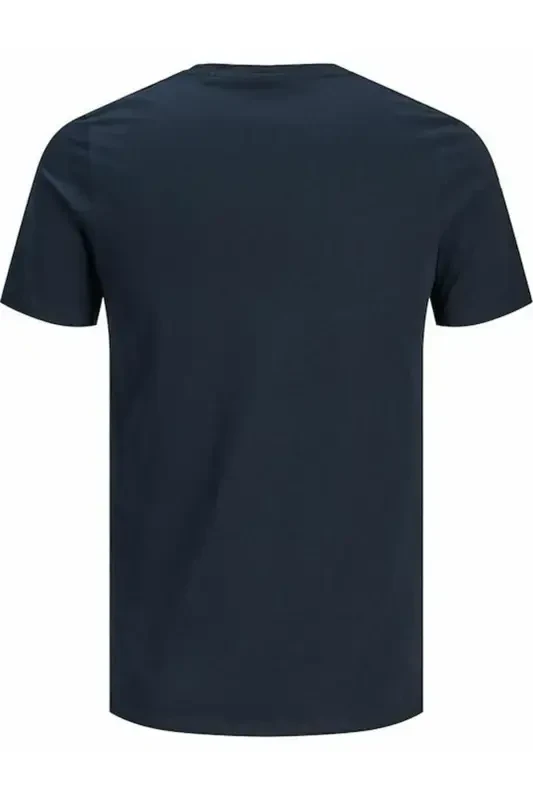 Crew Neck Logo Printed T-Shirt-Navy Blazer - 4