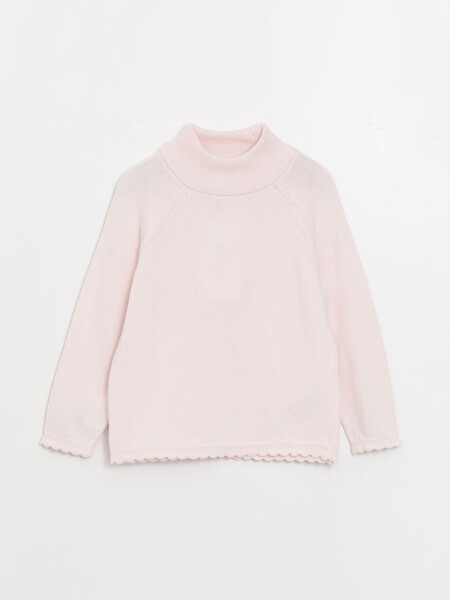 Crew Neck Long Sleeve Baby Girl Knit Sweater - 5