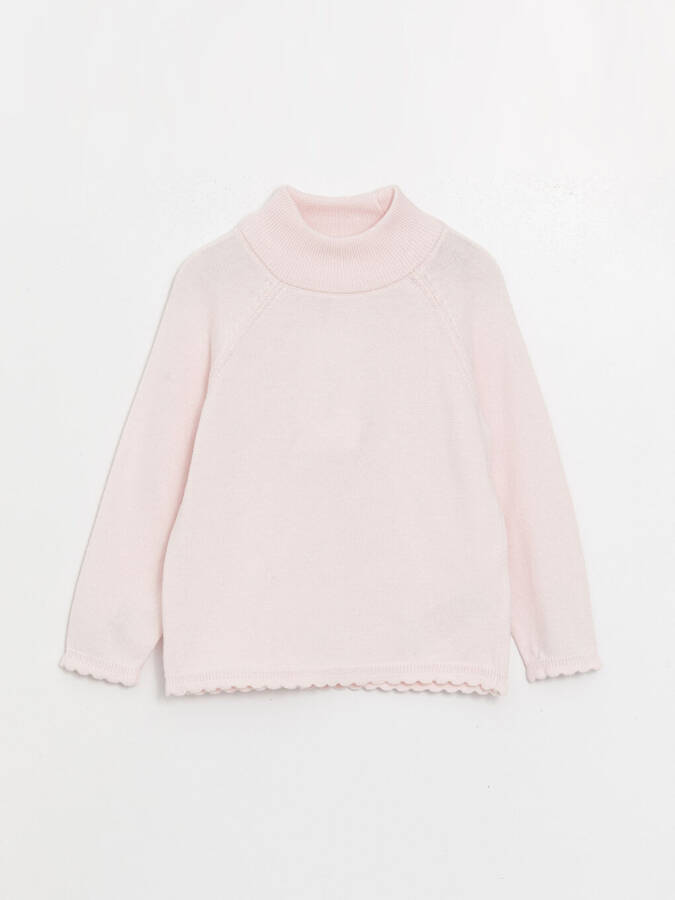 Crew Neck Long Sleeve Baby Girl Knit Sweater - 5