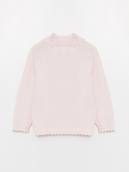 Crew Neck Long Sleeve Baby Girl Knit Sweater - 6