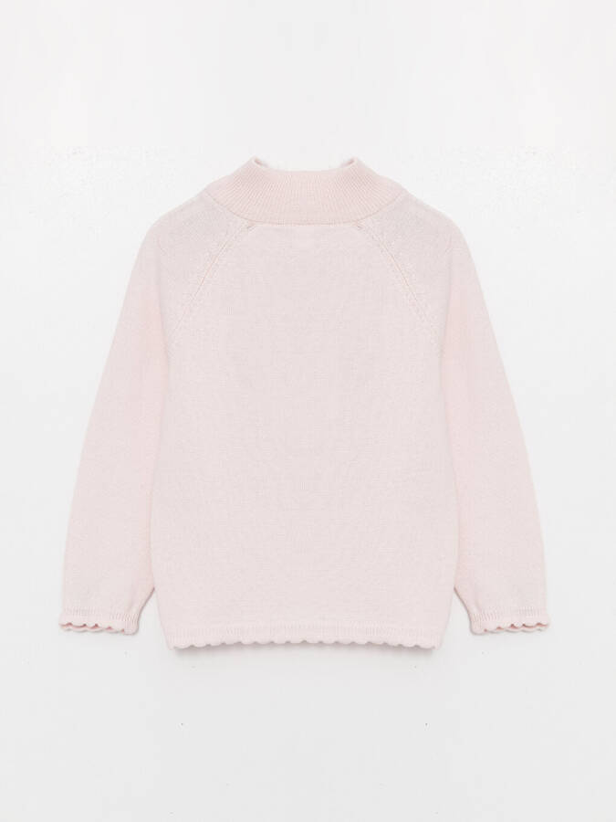 Crew Neck Long Sleeve Baby Girl Knit Sweater - 10