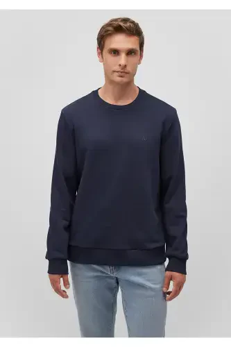 Crew Neck Navy Basic Sweatshirt 065751-29743 - 3