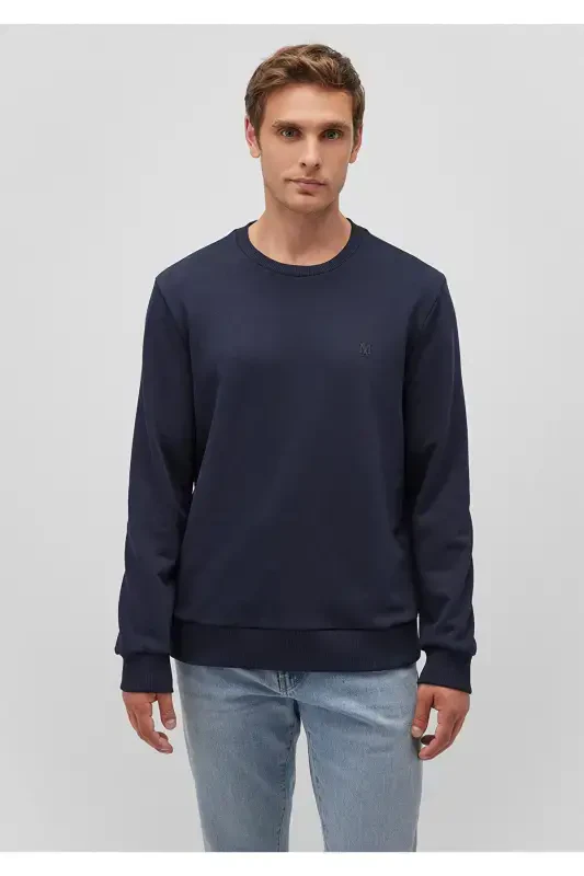 Crew Neck Navy Basic Sweatshirt 065751-29743 - 3