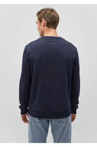Crew Neck Navy Basic Sweatshirt 065751-29743 - 4