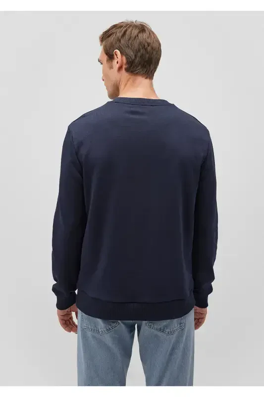 Crew Neck Navy Basic Sweatshirt 065751-29743 - 4
