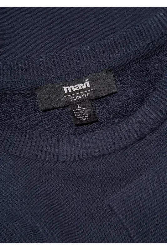 Crew Neck Navy Basic Sweatshirt 065751-29743 - 6