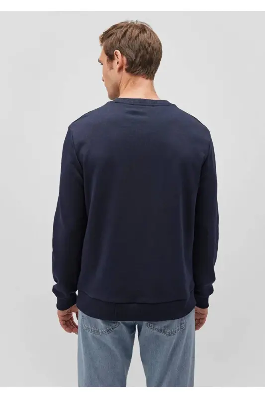 Crew Neck Navy Basic Sweatshirt 065751-29743 - 1