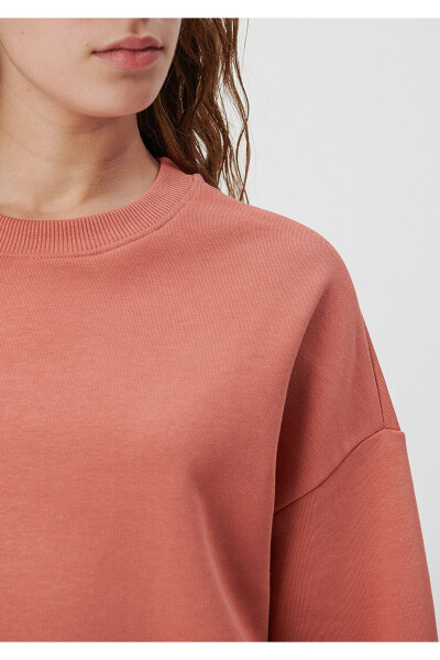 Crew Neck Orange Basic Sweatshirt 1611770-70444 - 5