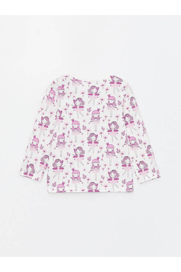 Crew Neck Patterned Long Sleeve Baby Girl Pajama Set - 3