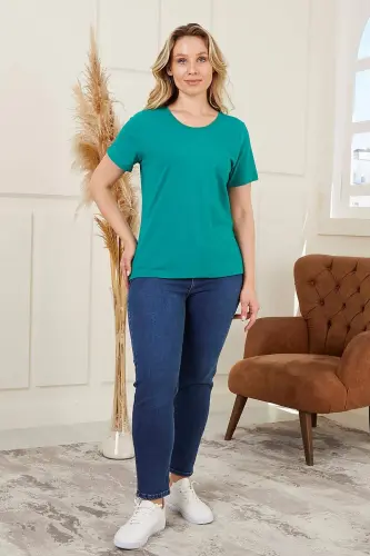 Crew Neck Plus Size Benetton T-Shirt - 4