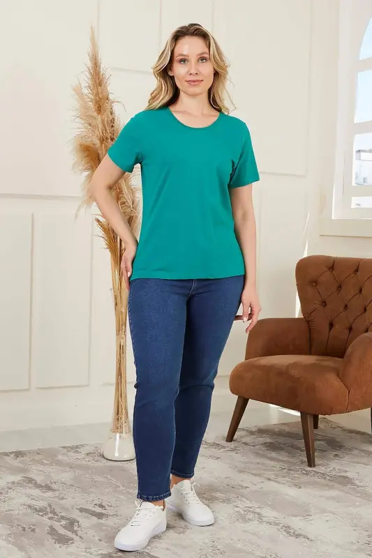 Crew Neck Plus Size Benetton T-Shirt - 4