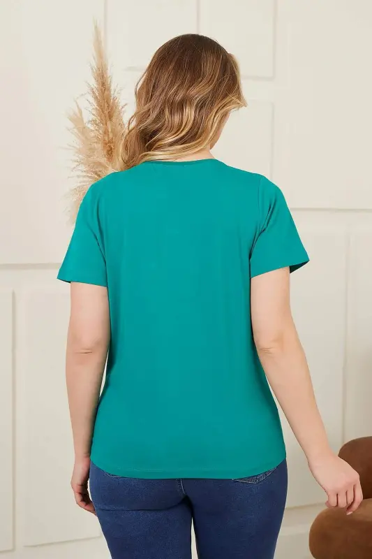 Crew Neck Plus Size Benetton T-Shirt - 5