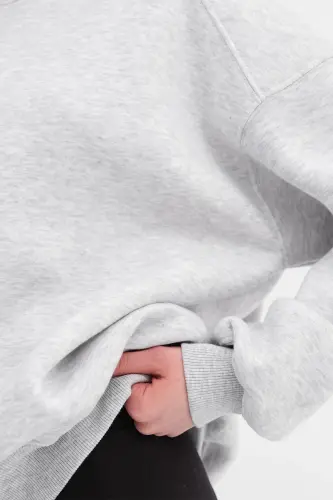 Crew Neck Plush Basic Sweatshirt S3408-k11 - 4